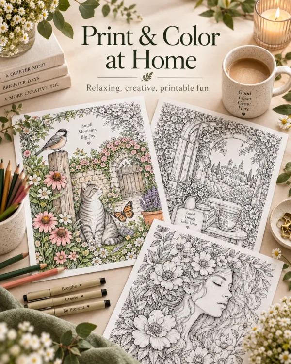 Botanical Escape – 50 Adult Coloring Pages