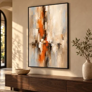Orange and Blue Abstract Wall Art – Neutral Printable Art | Amber Echo