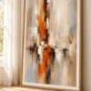 Orange and Blue Abstract Wall Art – Neutral Printable Art | Amber Echo