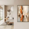 Orange and Blue Abstract Wall Art – Neutral Printable Art | Amber Echo