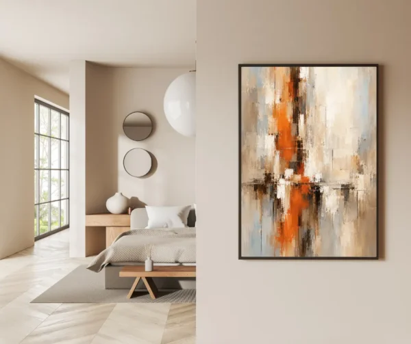 Orange and Blue Abstract Wall Art – Neutral Printable Art | Amber Echo