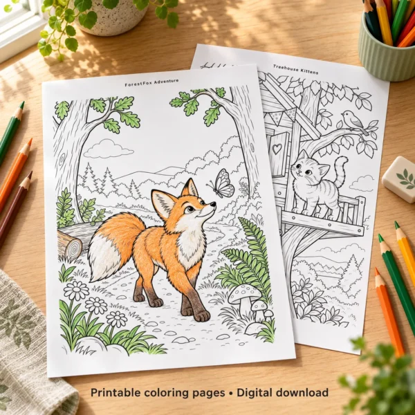 Animal_Adventures_Mockup2 Animal Adventures Coloring Book for Kids Ages 7–9 | 30 Printable Pages
