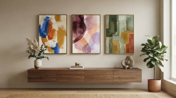 Chromatic Expressions - Mockup1 Chromatic Expressions β Set of 3 Abstract Wall Art Prints | Colorful Modern Digital Art