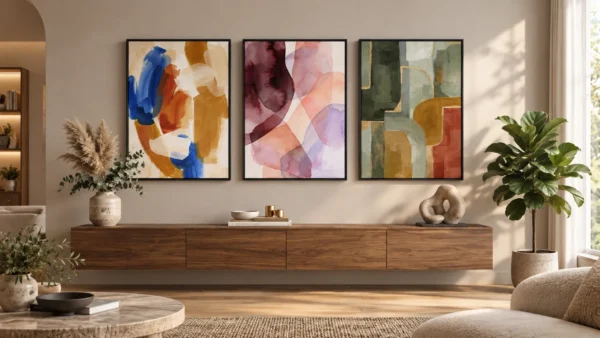 Chromatic Expressions - Mockup2 Chromatic Expressions β Set of 3 Abstract Wall Art Prints | Colorful Modern Digital Art