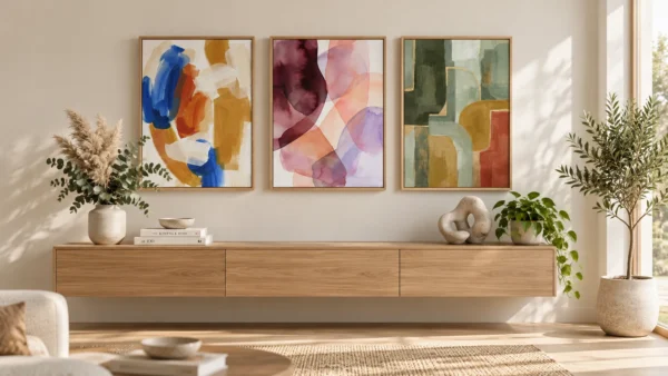 Chromatic Expressions - Mockup4 Chromatic Expressions β Set of 3 Abstract Wall Art Prints | Colorful Modern Digital Art
