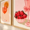 Kitchen Wall Art Set of 3 – Lemon, Orange & Strawberry Drink Prints