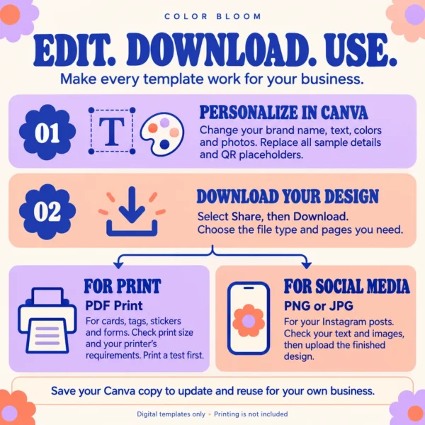 Color_Bloom_Mockup5 Small Business Canva Template Bundle | Packaging Cards & Instagram Posts | Color Bloom