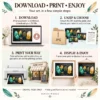 Dark Teal & Gold Feather Wall Art - Luxury Digital Download