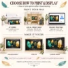 Dark Teal & Gold Feather Wall Art - Luxury Digital Download