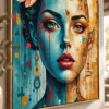 Digital Duality - Mockup4 Digital Duality – Colorful Abstract Woman Portrait Wall Art