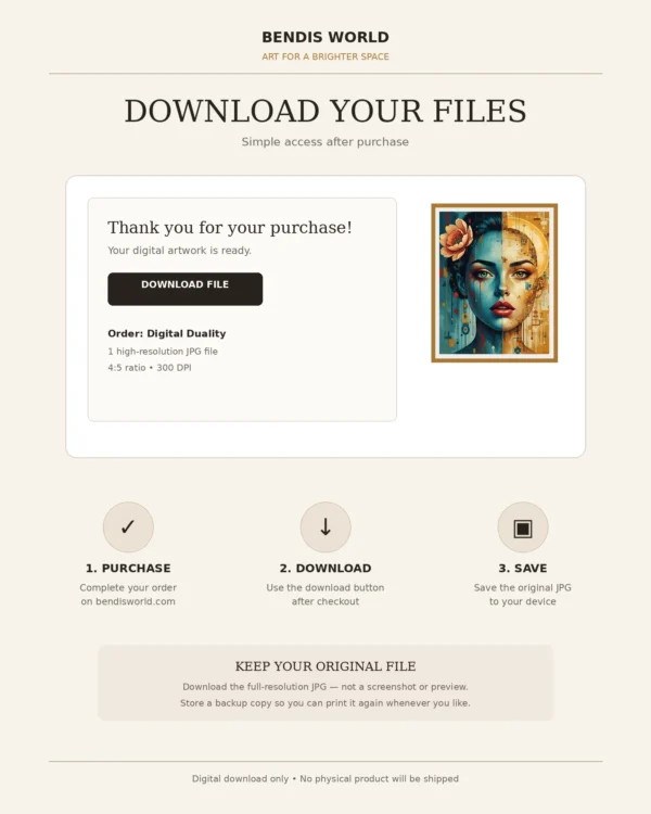 Digital Duality - Mockup6 Digital Duality – Colorful Abstract Woman Portrait Wall Art