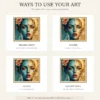 Digital Duality - Mockup8 Digital Duality – Colorful Abstract Woman Portrait Wall Art