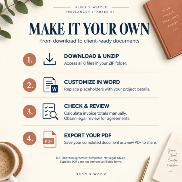 Freelancer Starter Kit – Contract, Invoice & NDA Bundle (Editable)