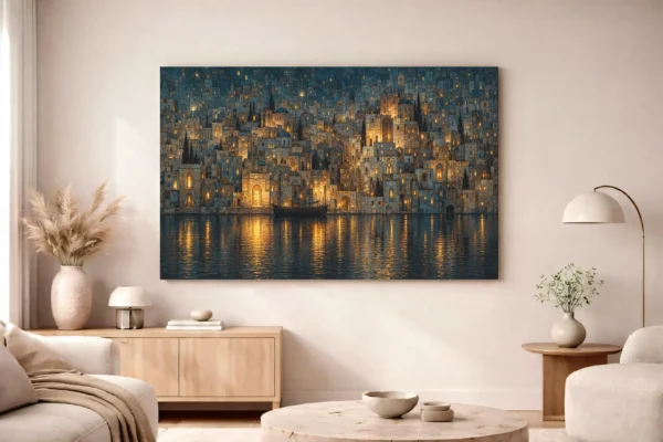 Lanterns of the Lost City – Printable Night City Wall Art