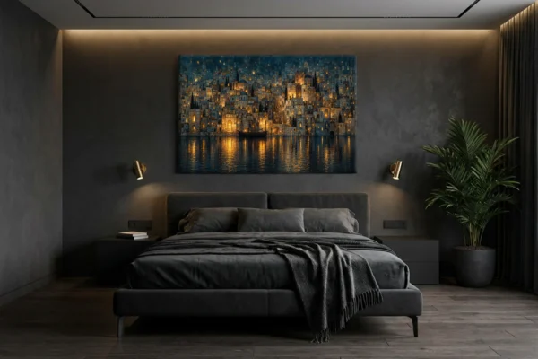 Lanterns of the Lost City – Printable Night City Wall Art