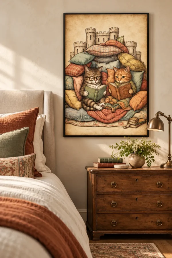 Whimsical Medieval Wall Art Set of 2 | Cottagecore Animal Prints | Digital Download