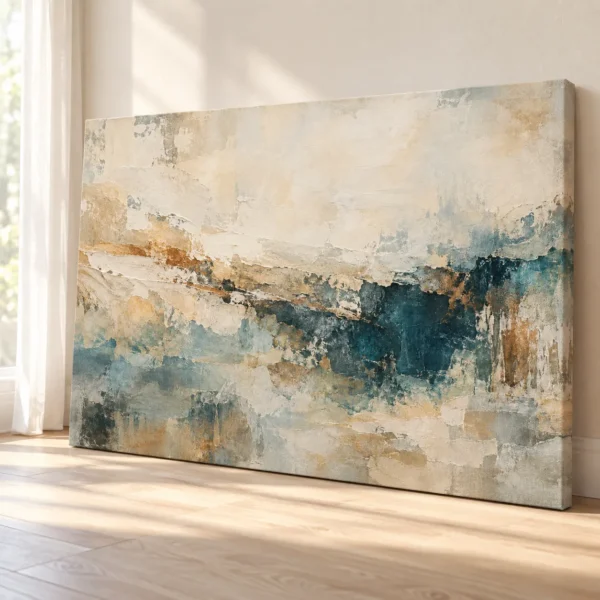 Blue and Beige Abstract Wall Art – Printable Landscape Art | Patina Reverie