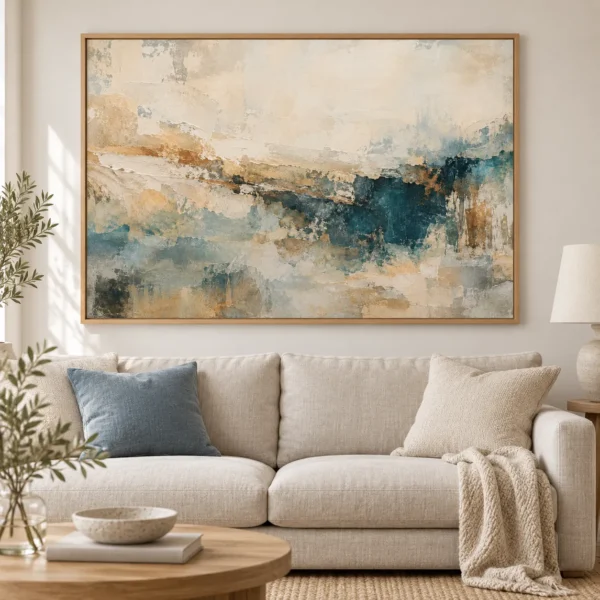 Blue and Beige Abstract Wall Art – Printable Landscape Art | Patina Reverie