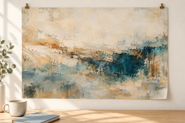 Blue and Beige Abstract Wall Art – Printable Landscape Art | Patina Reverie