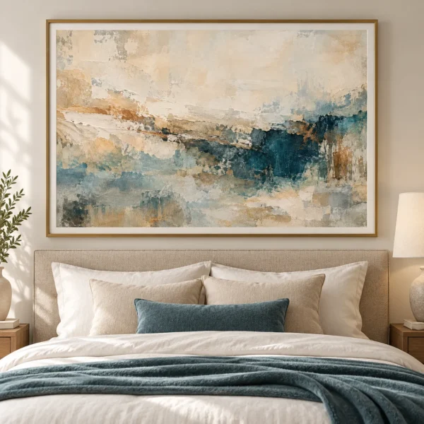 Blue and Beige Abstract Wall Art – Printable Landscape Art | Patina Reverie