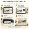 Blue and Beige Abstract Wall Art – Printable Landscape Art | Patina Reverie