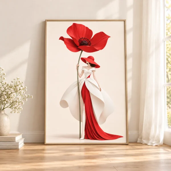 Floral Woman Wall Art Set of 6 – Petal Couture Printable Art