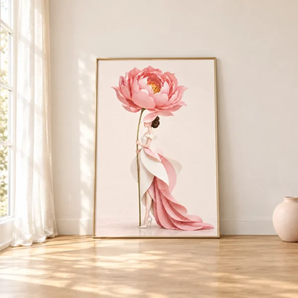 Floral Woman Wall Art Set of 6 – Petal Couture Printable Art