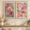 Pastel Wings & Petal Symphony – 2 Piece Printable Wall Art Set