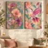Pastel Wings & Petal Symphony – 2 Piece Printable Wall Art Set