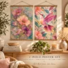 Pastel Wings & Petal Symphony – 2 Piece Printable Wall Art Set