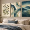 Quiet Splendor – Blue & Gold Printable Wall Art Set of 3