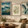 Quiet Splendor – Blue & Gold Printable Wall Art Set of 3