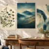 Quiet Splendor – Blue & Gold Printable Wall Art Set of 3