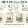 Quiet Splendor – Blue & Gold Printable Wall Art Set of 3