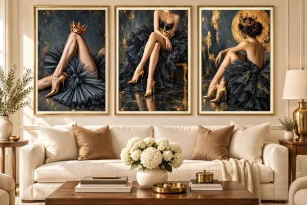 Royal_Noir_Collection_ Mockup1 Royal Noir Collection – 3 Piece Black & Gold Wall Art Set
