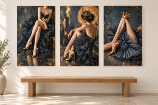 Royal_Noir_Collection_ Mockup3 Royal Noir Collection – 3 Piece Black & Gold Wall Art Set