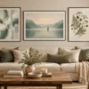 Sage Serenity Collection – Set of 3 Printable Wall Art | Botanical, Landscape & Abstract Digital Prints