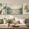 Sage Serenity Collection – Set of 3 Printable Wall Art | Botanical, Landscape & Abstract Digital Prints