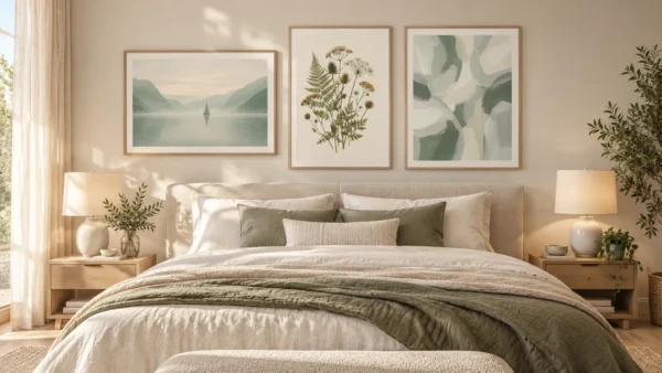 Sage Serenity Collection – Set of 3 Printable Wall Art | Botanical, Landscape & Abstract Digital Prints