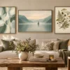 Sage Serenity Collection – Set of 3 Printable Wall Art | Botanical, Landscape & Abstract Digital Prints