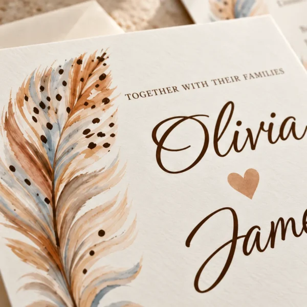 Soft_Feather_Wedding_Suite - Mockup3 Editable Feather Wedding Invitation Suite β Canva Template Set