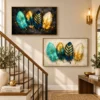 Teal Set of 2 Mockup2 Teal & Gold Feather Wall Art Set of 2 – Printable Digital Wall Decor