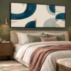 Teal and Cream Abstract Wall Art – Panoramic Printable Art | Teal Harmony