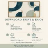 Teal and Cream Abstract Wall Art – Panoramic Printable Art | Teal Harmony