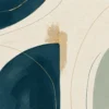 Teal and Cream Abstract Wall Art – Panoramic Printable Art | Teal Harmony