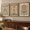 Art Nouveau Botanical Wall Art Set of 3 – Vintage Floral Printable Art