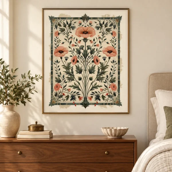 Art Nouveau Botanical Wall Art Set of 3 – Vintage Floral Printable Art