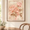 Art Nouveau Pink Rose Wall Art Set of 3 – Vintage Floral Printable Art