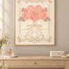Art Nouveau Pink Rose Wall Art Set of 3 – Vintage Floral Printable Art