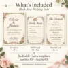 Vintage Rose Wedding Invitation Suite – Editable Canva Templates